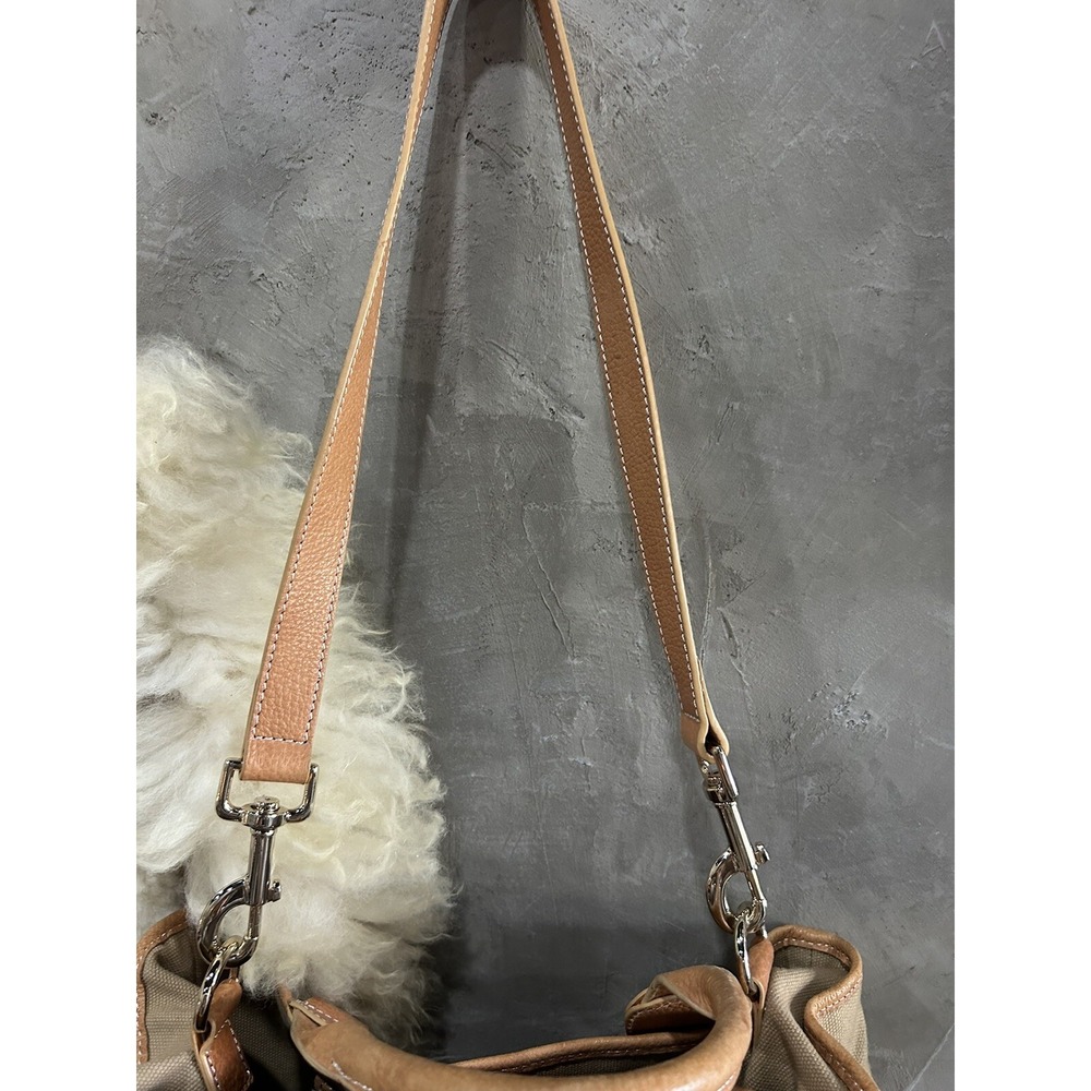 Hunter Canvas Tote Bag with Leather Straps Large Shoulder/crossbody Tan - Picture 5 of 9